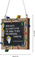 NFL Resin Holiday Christmas Chalkboard Sign Ornament