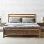 Grain Wood Furniture Loft Full Size Solid Wood Bed, Weathered Pine