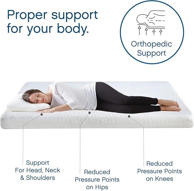 Cool Gel Twin XL Mattress 6 Inch Memory Foam Medium Firm, Gel Memory Foam Mattress Twin XL Cooling, Made in the USA, 6" Depth with Pressure Relief, CertiPUR-US Certified Fiberglass Free, Bed