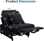 ORRD Modern Armless Power Recliner Sofa Seat for Modular Sectional Couch for Living Room-Black