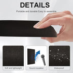 Upholstered Wall Mounted Headboard, 3D Soundproof Wall Panels Peel and Stick Headboard for King Size, Headboard for Adjustable Bed, Tufted Headboard, Black(12 Panels, 10" x 24")