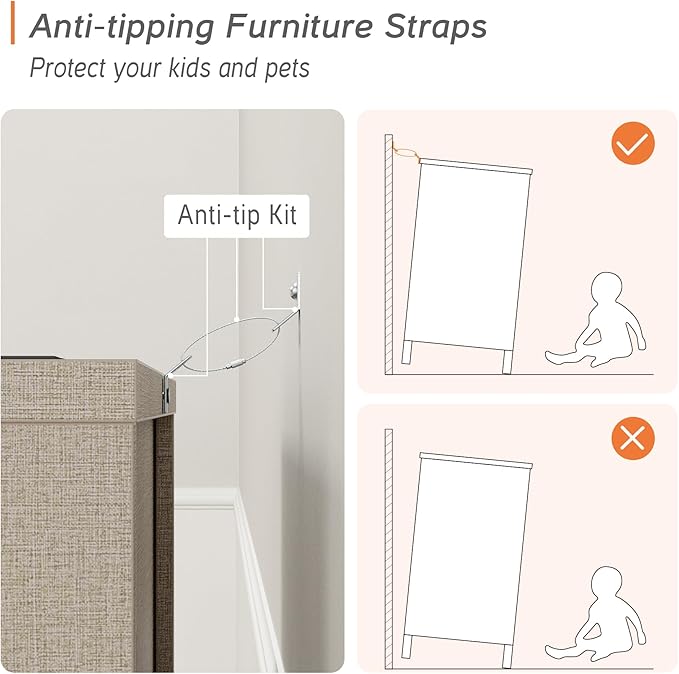 WAMPAT 6-Drawer Kids Dresser for Bedroom, 2-in-1 Modern Large Chest of Drawers with Gold Knobs, 71 Inch Wide Linen Printed Finish Wood Children Dresser for Baby Room, Nursery, Dark Beige