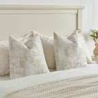 FUTEI Beige White Decorative Throw Pillow Covers 26x26 Inch Set of 2,Soft Faux Cashmere Jacquard - Textured & Cozy Euro Pillow Shams,Modern Home Decor for Couch Bed Living Room