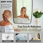 ANDY STAR Black Oblong Mirror, 36x48 Inch Black Oval Mirror for Bathroom with Stainless Steel Metal Frame, Wall Mouned for Bathroom, Living Room, Entryway