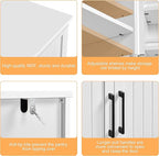 Yaheetech Storage Cabinet, Pantry Cabinet Cupboard with Door and Adjustable Shelves, Freestanding Utility Storage Cabinet for Dinning Room/Living Room, White