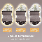 WTTY LED Irregular Bathroom Mirror 26x46 Inch with Front & Back Lights - Asymmetrical Design, Anti-Fog, Dimmable 3 Color Temperatures, Shatterproof Glass, Horizontal or Vertical Mount (Gold Frame)