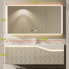 36in Elegant Modern Luxury Bathroom Vanity with Sink - Wall Mounted Solid Wood Cabinet & Smart LED Defogging Mirror | Single Sink Bathroom Cabinets