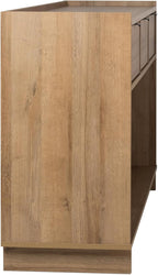 Prepac Natural Oak Simply Modern Entryway Table, Narrow Console Table with 3 Drawers, Media Console with Storage, 15.75" D x 60.25" W x 32" H