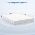 Yaheetech 8 Inch Queen Mattress 3 Foam Layer Cooling Gel Memory Foam Mattresses, Green Tea for Fresher Sleep, Medium Firm, CertiPUR-US Certified, No Fiberglass, Queen Size Mattress in a Box