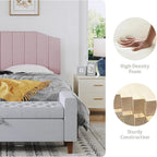 King Size Headboard Only, Velvet Upholstered Headboard King/California King Size Wall Mount and Bed Frame Mount, Featuring High-Density Sponge Padding Easy Assembly Comfort Style-Pink