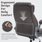 Large High Back Office Chair with Flip Arms- Executive Desk Chair with Locking Wheels, Adjustable Lumbar Support, Ergonomic Breathable Fabric Computer Chair Prevents Cats Scratching