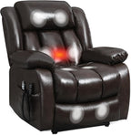 Recliner Chairs for Adults, Power Lift Chair for Elderly, Oversized Bedroom Chair with Massage&Heat, Leather Nursery Glider Chair for Living Room, Sofa Chair Home Theater Seating with Lumbar Support