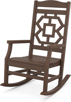 Martha Stewart by POLYWOOD® Chinoiserie 3-Piece Rocking Chair Set in Mahogany