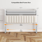 VINGLI King Size Headboard Only, Adjustable Upholstered Headboard with 3 Tier Shelves and Pegboard with Charging Stations and LED Lights, Modern Bed Headboard with Storage for Bedroom Decor