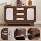 CANMOV Buffet Cabinet with Storage, 47" Sideboard Cabinet with 3 Drawers & 2 Doors, Modern Wood Coffee Bar Sideboard for Kitchen, Dining&LivingRoom, Walnut (Walnut)