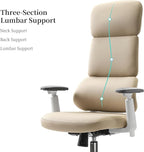EUREKA ERGONOMIC Remi High Back Office Chair, PU Leather Office Chair with Wheels, Leather Desk Chair, Executive Office Chair Comfy for Home & Office, Beige