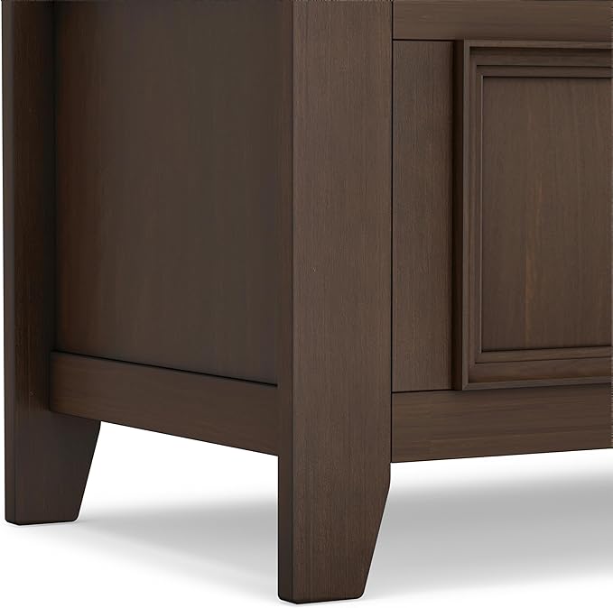 SIMPLIHOME Amherst Entryway Storage Bench - 48 inch Wide Solid Wood Hallway Seat in Natural Aged Brown, Transitional Bench for Entryway or Living Room with Lift-Up Lid and Spacious Storage