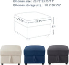 Small Storage Ottoman Sqare Footrest Bench Stool for Apartment,Bedroom,Living Room,Bonus Room and Compact Spaces. (Beige, Ottoman)