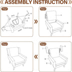 Accent Chair, Modern Fabric Armchair for Living Room, Comfy Upholstered Arm Chair Tufted for Indoor Bedroom Office Room (Gray)