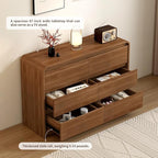 6 Drawer Dresser For Bedroom 47 Inch Wood Chest of Drawers - Curved Anti Collision, Mid Century Dresser For Closet with Natural Texture & Pre-Embedded Slots for TV Stand, Living Room, Nursery