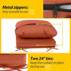 AAAAAcessories Outdoor Deep Seat Cushions, Waterproof, Fade-Resistant Patio Furniture Replacement Cushions, 24" x 24" x 5", Terracotta