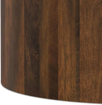 SIMPLIHOME Millbury Drum Coffee Table - 36 inch Wide Solid Mango Wood Round Living Room Table in Walnut Brown, Contemporary Cocktail Table for Family Room or Lounge with Large Surface, Assembled