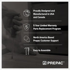 Prepac Astrid Tall Black Dresser for Bedroom: 16.5"D x 19.75"W x 50"H, 6-Drawer Chest for Bedroom by Prepac - Perfect Chest of Drawers for Ample Storage in Narrow Spaces