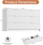 White Dresser for Bedroom, Modern Dresser with 6 Drawers and Smooth Slides, Wide Chest of Drawers with Golden Handles for Bedroom, Living Room, Closet, 15.7" D x 55.1" W x 31.4" H
