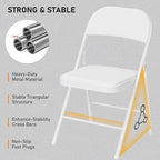 SEALAMB 10 Pack White Folding Chairs with Padded Seats & Cushion, Durable Metal Foldable Chairs for Wedding Party, Commercial Chairs for Office School Church Events, 330lb Capacity (White-PU, 10 Pack)