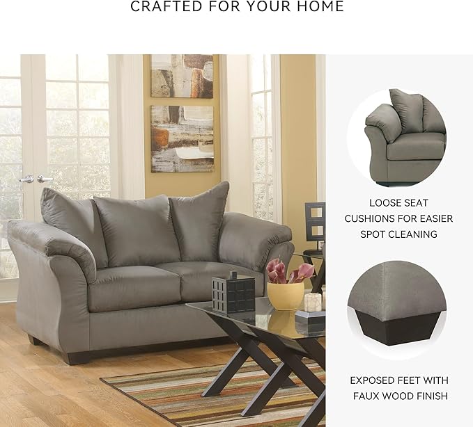 Signature Design by Ashley Darcy Casual Plush Loveseat, Grayish Brown