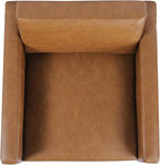 HomePop Modern Metal Frame Accent Chair Home Décor|Accent Chairs for Living Room & Bedroom - Carmel Faux Leather