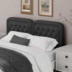 Tufted Upholstered Headboard King Size, Button Adjustable Height King Head Board Only, Sturdy and Durable Solid Wood with Nailhead Trim Headboards, Ideal for Bedroom, Dorm, Guest Room,Black