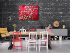 Wieco Art Extra Large Red Almond Blossom Tree Vincent Van Gogh Paintings Reproduction Canvas Prints Wall Art for Home Decor and Wall Decor Classical Flowers Pictures Artwork
