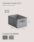 SONGMICS Storage Cubes, 11.8 x 7.9 x 5.9 Inches Non-Woven Fabric Bins with Double Handles, Set of 3, Closet Organizers for Shelves, Foldable, for Clothes, Cattail Gray UROB415G01