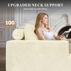134" Boneless Couches for Living Room,Modular Sectional Sofa with Ottoman,Cloud Couch in a Box,Sponge Compression U Shaped Sofas with Chaise No Assembly Required(Beige-Corduroy Fabric) 1pcs