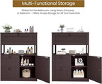 Bathroom Cabinet, Modern Bathroom Floor Storage Cabinet Organizer with 1 Door and 3 Drawers, Freestanding Cupboard for Kitchen/Living Room Use