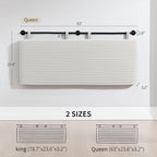 UEV Queen Headboard Only, Wall Mounted Hanging Upholstered Bed Head Board, Modern Vertical Channel Design of Fine Flannel, Elegant Beige Fluted Headboard for Bedroom (Beige, Queen Size)