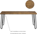 Lavish Home Coffee Table with Hairpin Legs - Modern Industrial Style Home Decor - Woodgrain-Look and Steel Accent Living Room Furniture (Brown)
