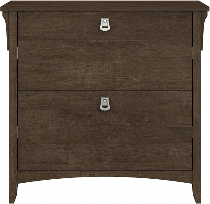 Bush Furniture Salinas 2 Drawer Lateral File Cabinet in Ash Brown, Home Office Storage Solution, Organizer with Drawers for Workspace, Filing Unit
