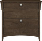 Bush Furniture Salinas 2 Drawer Lateral File Cabinet in Ash Brown, Home Office Storage Solution, Organizer with Drawers for Workspace, Filing Unit