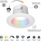 HALO 4" Smart Wi-Fi® Recessed LED Light Powered by WiZ Pro, Dimmable Full Color w/SpaceSense® Motion, Smart Home Ready - RL4069WZRGBWWHR