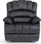 Manual Recliner Chair for Living Room, Single Sofa Recliners for Adults 350LBS, Heavy Duty Reclining Max 155 Degrees, Fabric Dark Gray