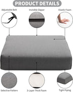 Outdoor Seat Cushion Set for Patio Furniture Deep Seat Chair Cushion Set with Removable Cover,23.6x23.6 Inch,Dark Grey