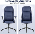 High Back Office Desk Chair,Ergonomic Reclining Office Chair,Modern Swivel Computer Chair,Conference Room Chairs,Navy Blue Leather Chair with Lumbar Support,330lbs