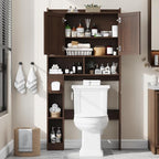 Over The Toilet Storage Cabinet, Farmhouse Storage Cabinet Over Toilet with Barn Door，Home Space-Saving Toilet Rack, for Bathroom, Restroom, Laundry