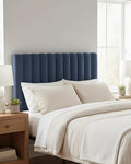 Upholstered Headboard for Twin Size, Adjustable Height Channel Tufted Headboard for Bedroom, Modern Style, Navy Blue