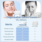 Disposable Face Towels 100 Count, Ultra Soft & Thick Facial Towels for Sensitive Skin, Biodegradable & Lint-Free Makeup Remover Dry Wipes, Multi-Purpose Cleansing Towelettes for Face Wipes