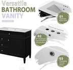 36" Bathroom Vanity with Matching Medicine Cabinet, Modern Sink Storage Cabinet with Drawers, Soft Closing Doors and Shelf, Bathroom Vanities with Sink & Mirror
