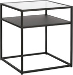 Ada 20'' Wide Square Side Table in Blackened Bronze