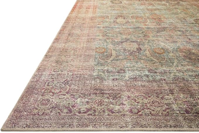 Loloi Amber Lewis Georgie Collection GER-03 Jade/Sunset 2'-0" x 5'-0", .19" Pile Height, Accent Rug
